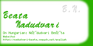 beata nadudvari business card